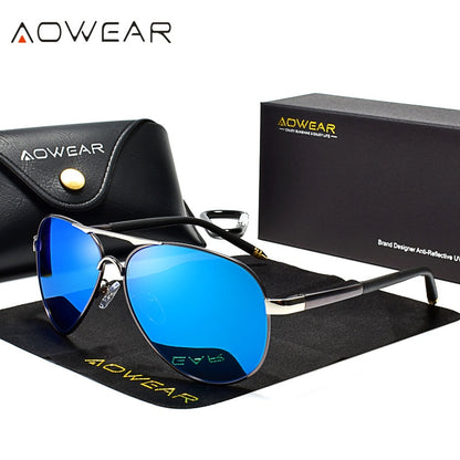 Lunettes de soleil d'aviation pour hommes luxe.