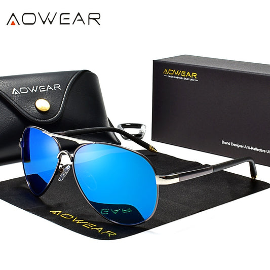Lunettes de soleil d'aviation pour hommes luxe.