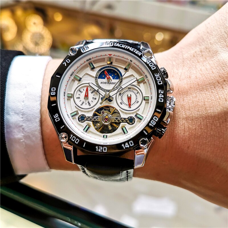 Montre mécanique automatique pour hommes remontage automatique.