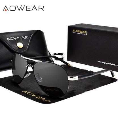 Lunettes de soleil d'aviation pour hommes luxe.
