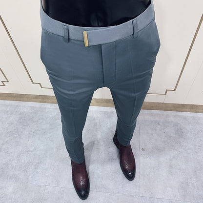 Pantalon Slim Fit pour hommes, pantalon décontracté, longueur de rinçage, haute qualité, printemps, 2022