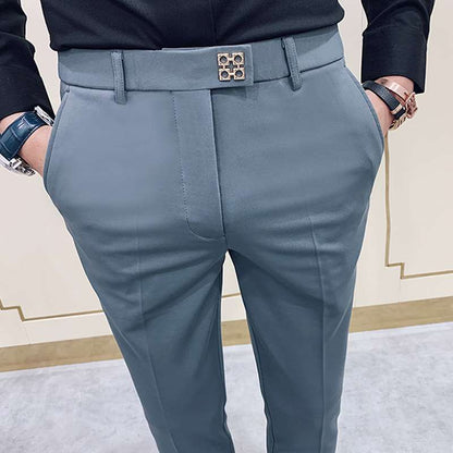 Pantalon Slim Fit pour hommes, pantalon décontracté, longueur de rinçage, haute qualité, printemps, 2022