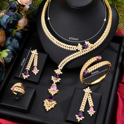 Ensemble de bijoux très élégantes pour femmes en zircon