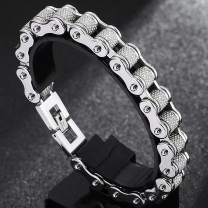 Bracelet en acier inoxydable pour hommes chaîne à maillons.