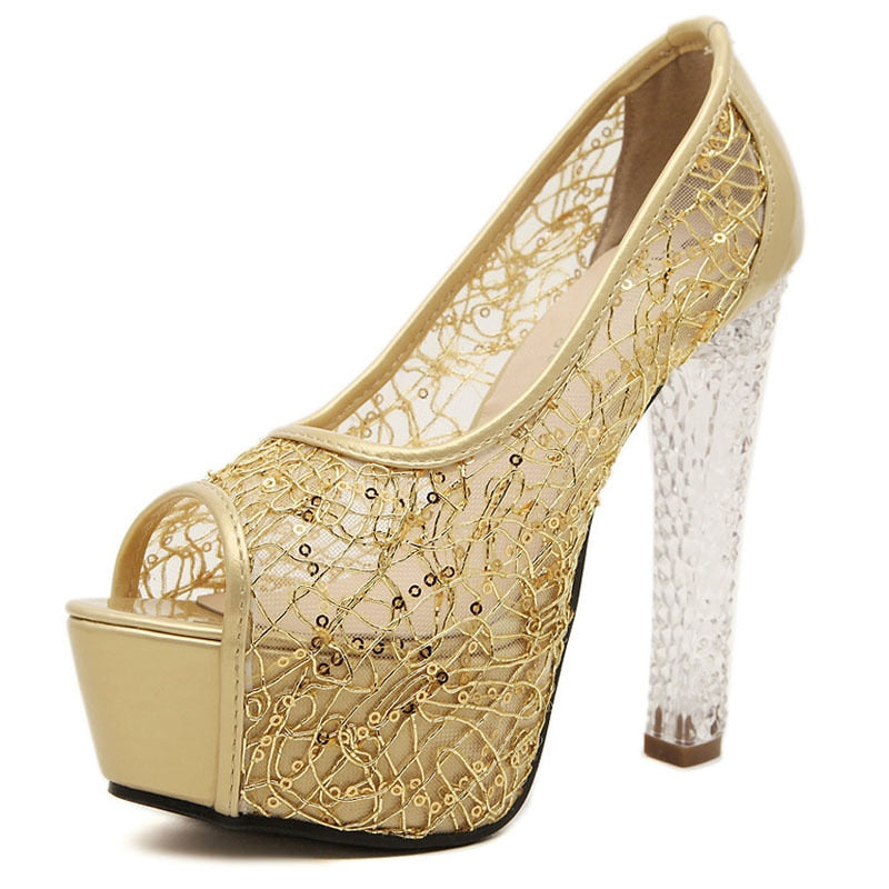 Chaussures à talons hauts pour femmes, escarpins à plateforme.