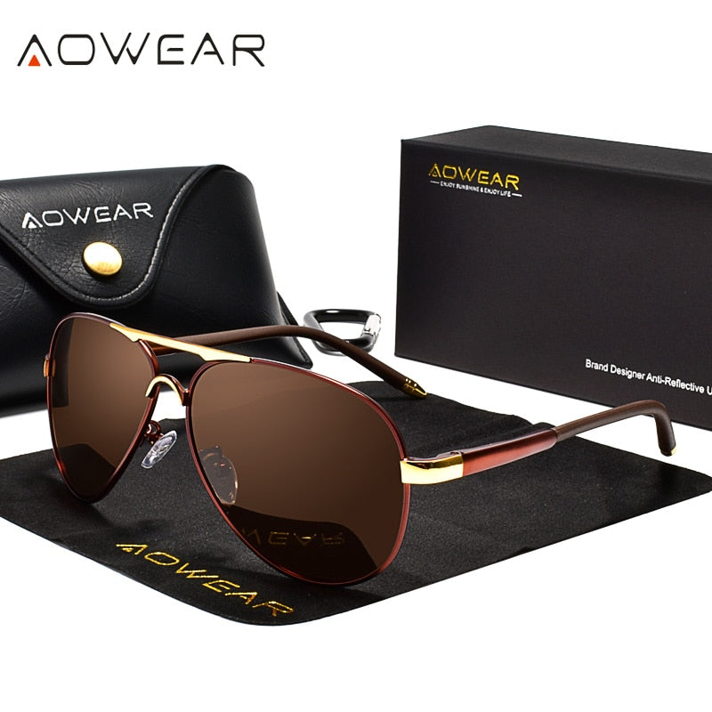 Lunettes de soleil d'aviation pour hommes luxe.