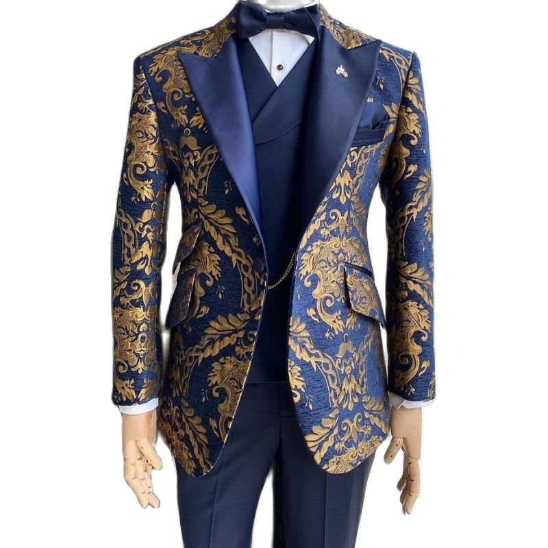 Costumes luxe pour Hommes Mariage Slim Fit Bleu Marine.