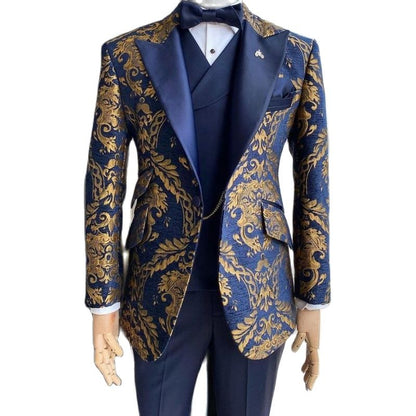 Costumes luxe pour Hommes Mariage Slim Fit Bleu Marine.
