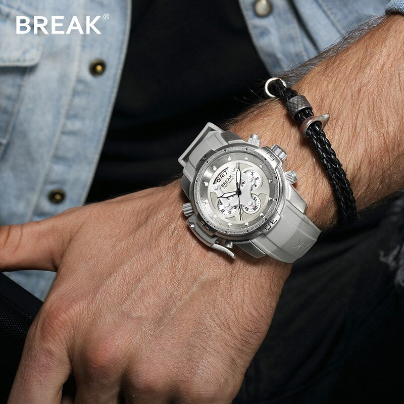 Montre homme luxe à quartz étanche,montre chronographe.