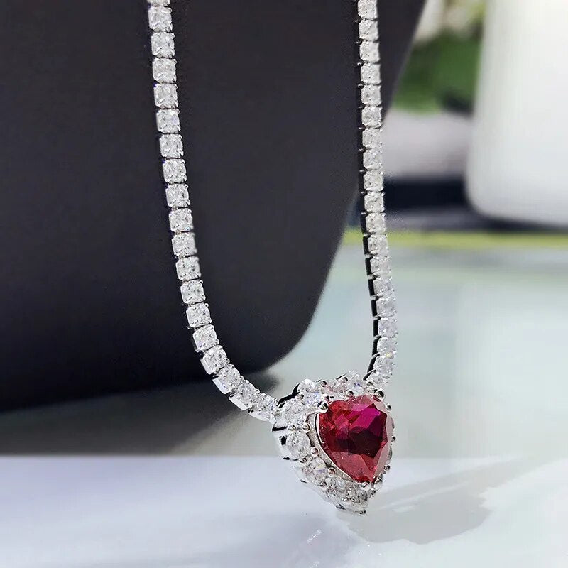 collier avec pendentif en diamant pour femmes 100% argent Sterling 925.