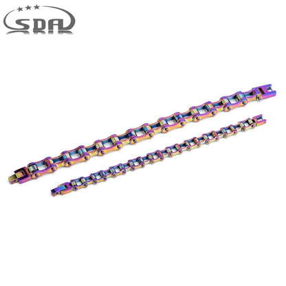 Bracelets de motard arc-en-ciel en acier inoxydable homme et femme.