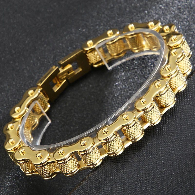 Bracelet en acier inoxydable pour hommes chaîne à maillons.