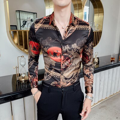 Chemise à manches longues pour hommes Nouvelle mode.