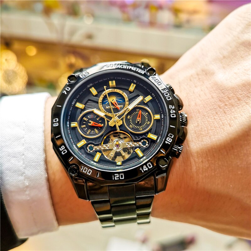 Montre mécanique automatique pour hommes remontage automatique.