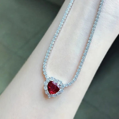 collier avec pendentif en diamant pour femmes 100% argent Sterling 925.