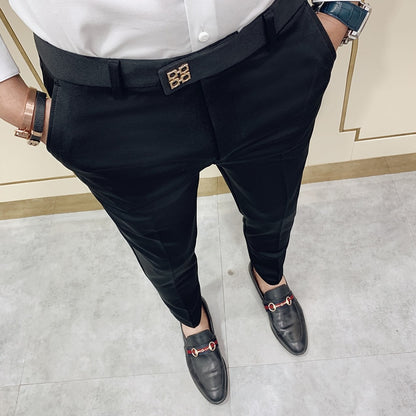 Pantalon Slim Fit pour hommes, pantalon décontracté, longueur de rinçage, haute qualité, printemps, 2022