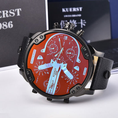 Montre luxe élégante pour hommes ronde bracelet en acier inoxydable.