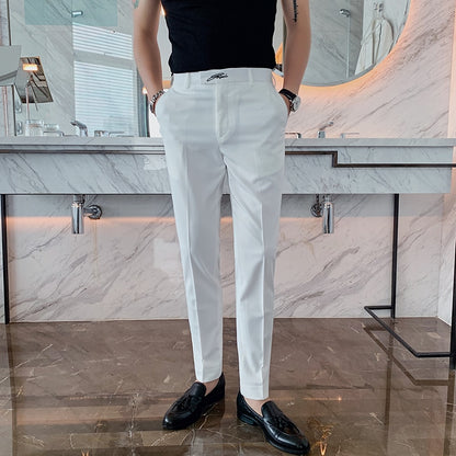 Pantalon de costume brodé pour homme, tenue d'affaires, décontracté.