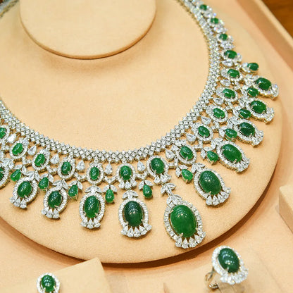 Ensemble de bijoux de luxe élégantes pour femmes en zircon CZ.