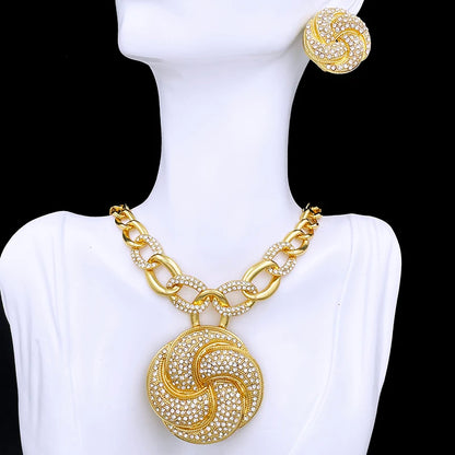 Ensemble de bijoux Luxe plaqué or tendances.