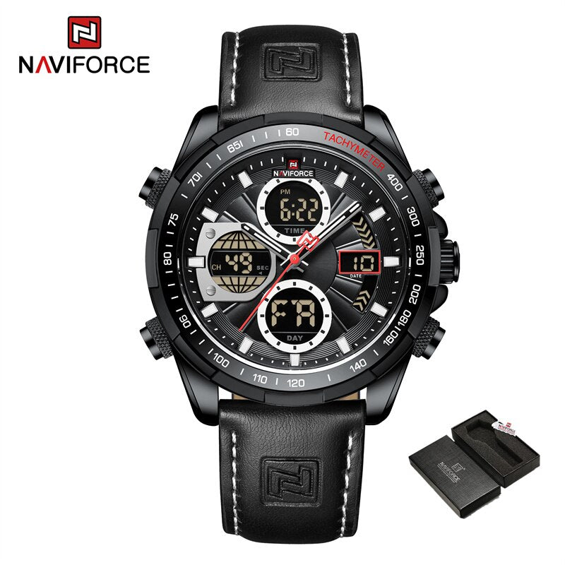 montre-bracelet en cuir pour homme, accessoire de Sport militaire, étanche, à Quartz, chronographe.