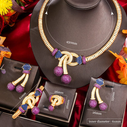Ensemble de bijoux luxure avec pierre zircon.
