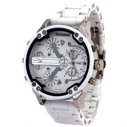 Montre pour hommes avec ceinture en silicone double horloge de sport.