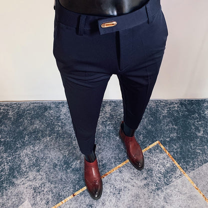 Pantalon Slim Fit pour hommes, pantalon décontracté, longueur de rinçage, haute qualité, printemps, 2022