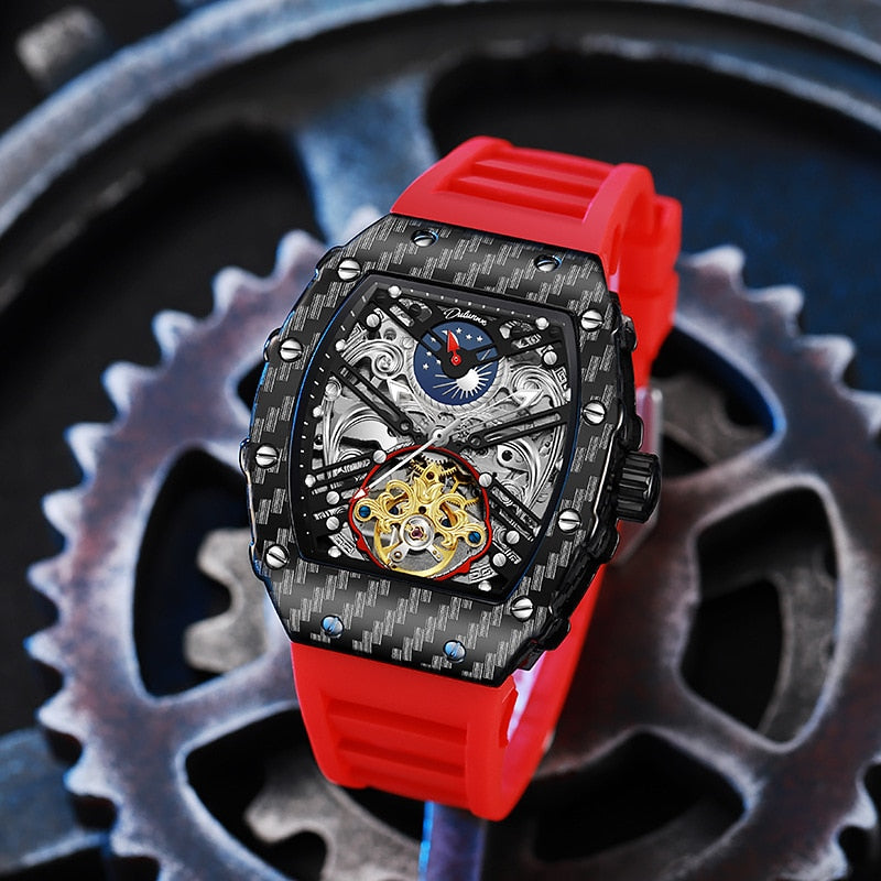 Montre squelette automatique mécanique pour hommes, Tourbillon squelette.