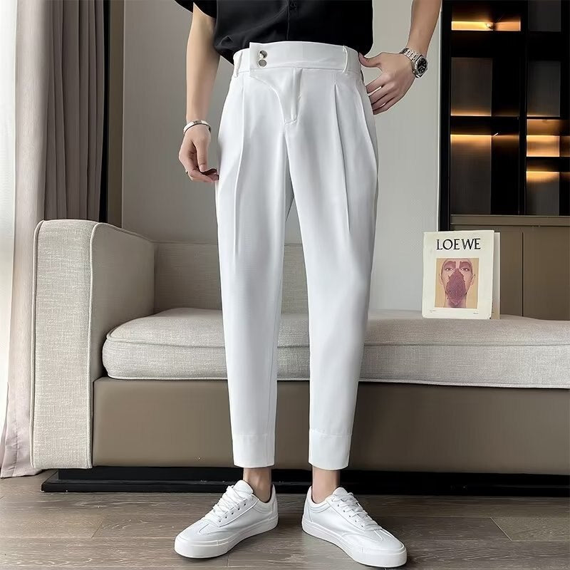 Pantalon court taille haute avec pendentif Harun pour homme, pantalon décontracté, pantalon imbibé, haute qualité, marque de mode, Naples, nouveau, 2023