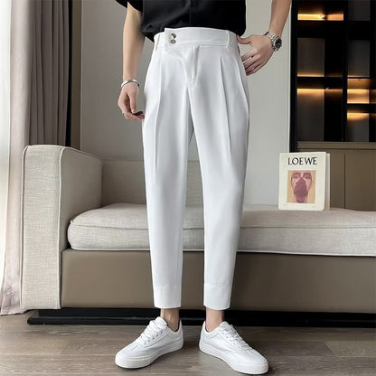 Pantalon court taille haute avec pendentif Harun pour homme, pantalon décontracté, pantalon imbibé, haute qualité, marque de mode, Naples, nouveau, 2023