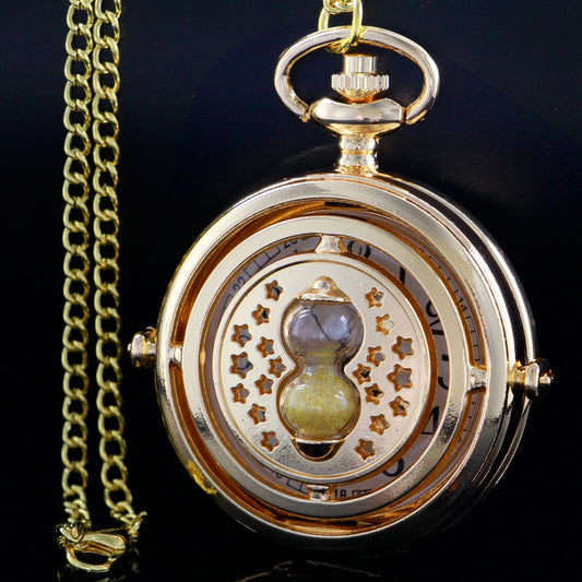 Montre de poche design sablier creux collier élégant.