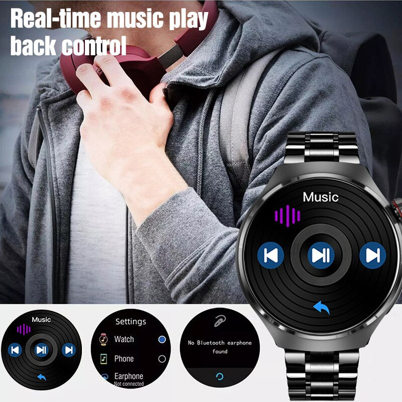 Montre connectée gt4 pro pour homme, smartwatch, moniteur d'activité physique, avec GPS.