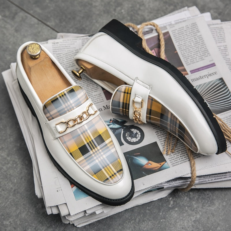 Chaussures en cuir de luxe italien pour hommes, mocassins décontractés.