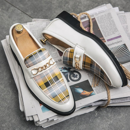 Chaussures en cuir de luxe italien pour hommes, mocassins décontractés.