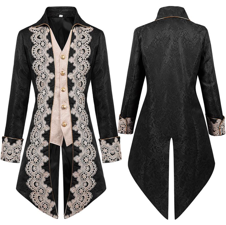 Veste de Nobleman Victorien Verte pour Hommes Cosplay Médiéval.