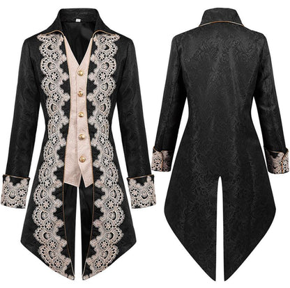 Veste de Nobleman Victorien Verte pour Hommes Cosplay Médiéval.