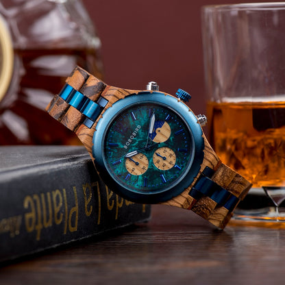 Montre en bois pour hommes et femmes luxe haut qualité.