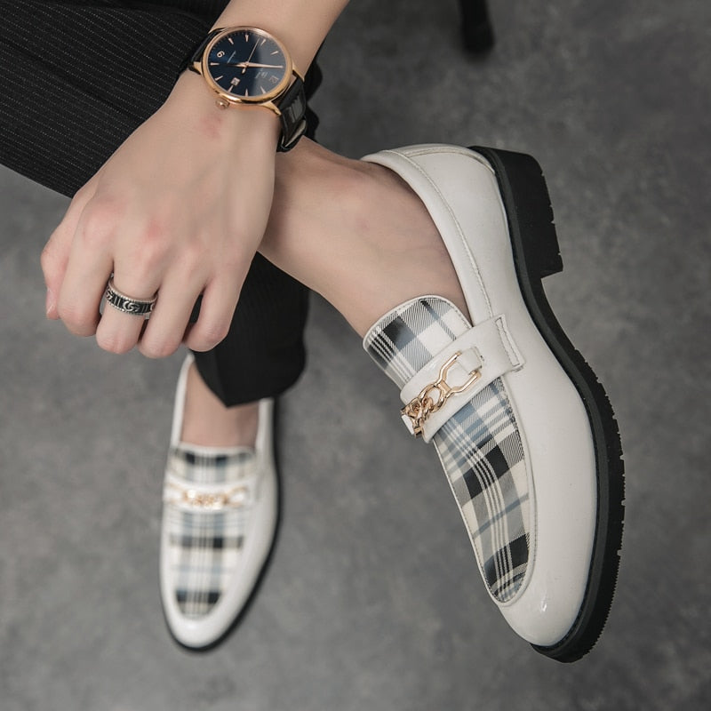 Chaussures en cuir de luxe italien pour hommes, mocassins décontractés.