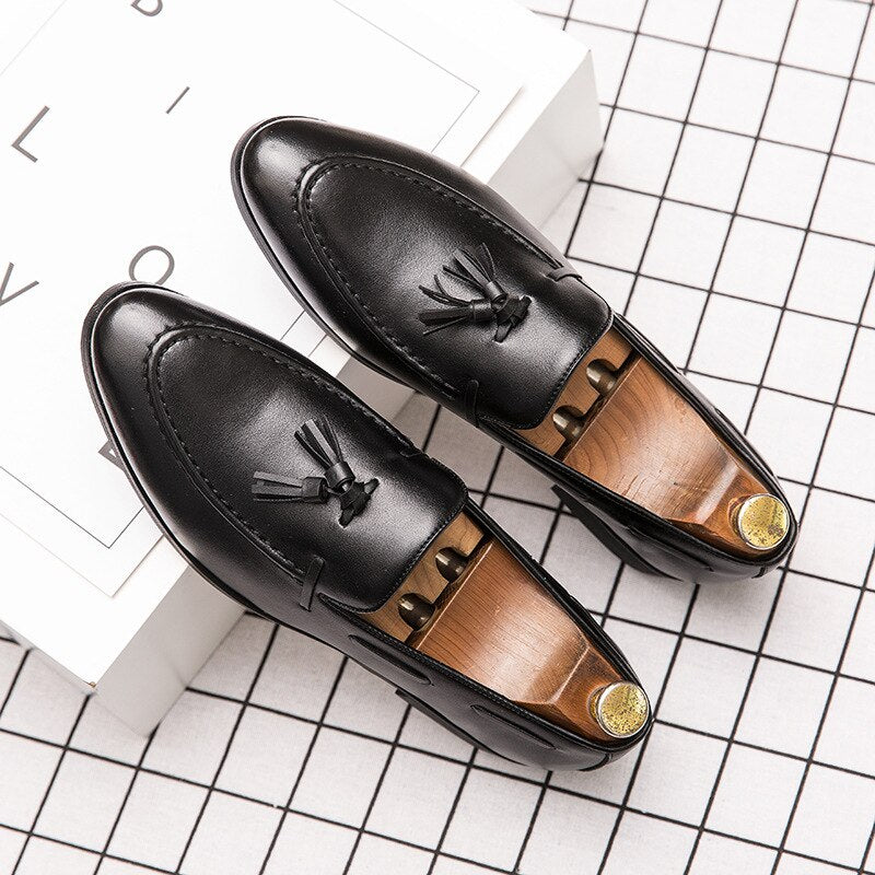 Chaussures Italiennes Classiques de Soirée pour Homme, Mocassins de Luxe Élégants, en Cuir.