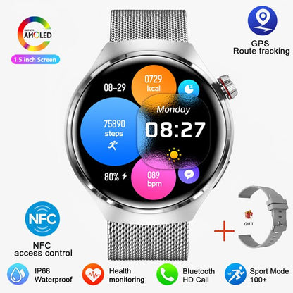Montre connectée gt4 pro pour homme, smartwatch, moniteur d'activité physique, avec GPS.