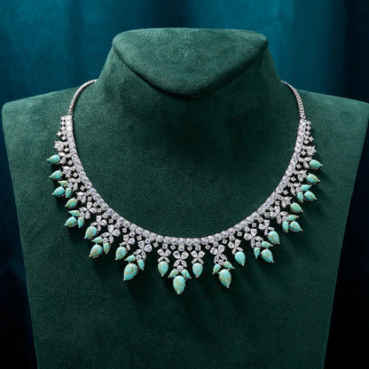 Ensemble de bijoux luxure en Zircon turquoise.