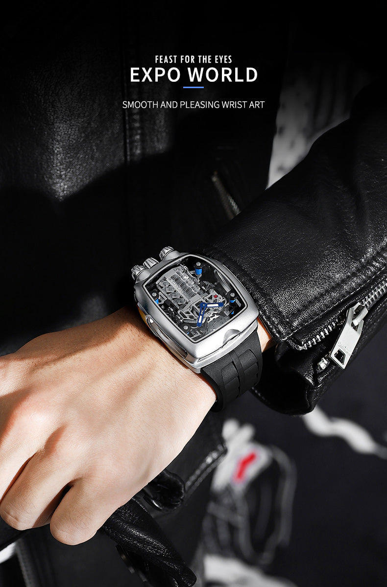 Montre de sport automatique militaire pour hommes marque de luxe étanche mécanique.