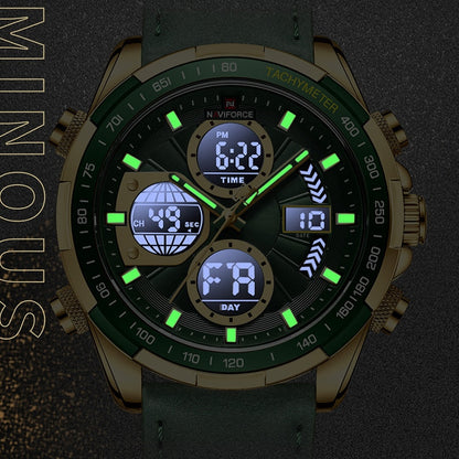 montre-bracelet en cuir pour homme, accessoire de Sport militaire, étanche, à Quartz, chronographe.