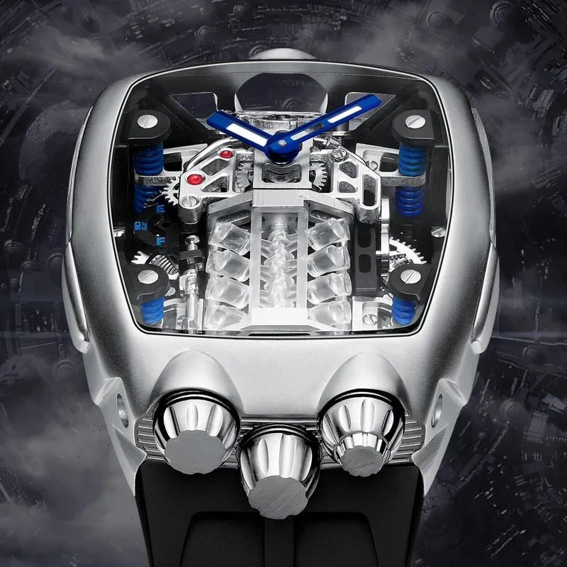 Montre de sport automatique militaire pour hommes marque de luxe étanche mécanique.