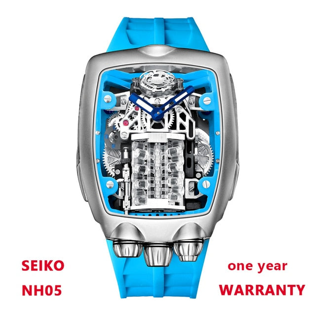 Montre de sport automatique militaire pour hommes marque de luxe étanche mécanique.