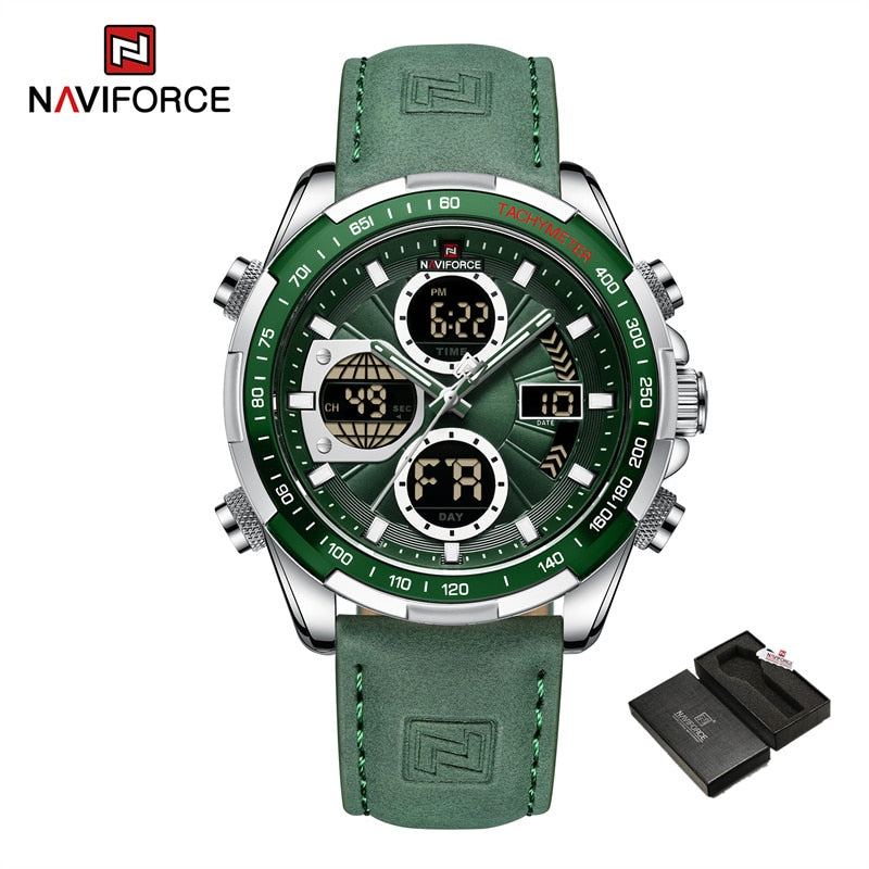 montre-bracelet en cuir pour homme, accessoire de Sport militaire, étanche, à Quartz, chronographe.