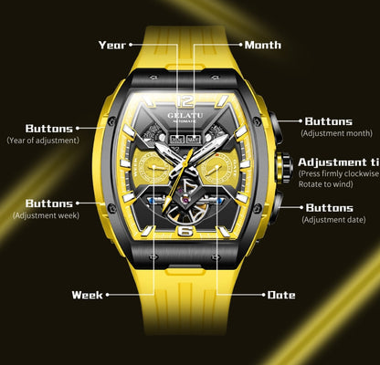 Montre mécanique automatique saphir pour homme.