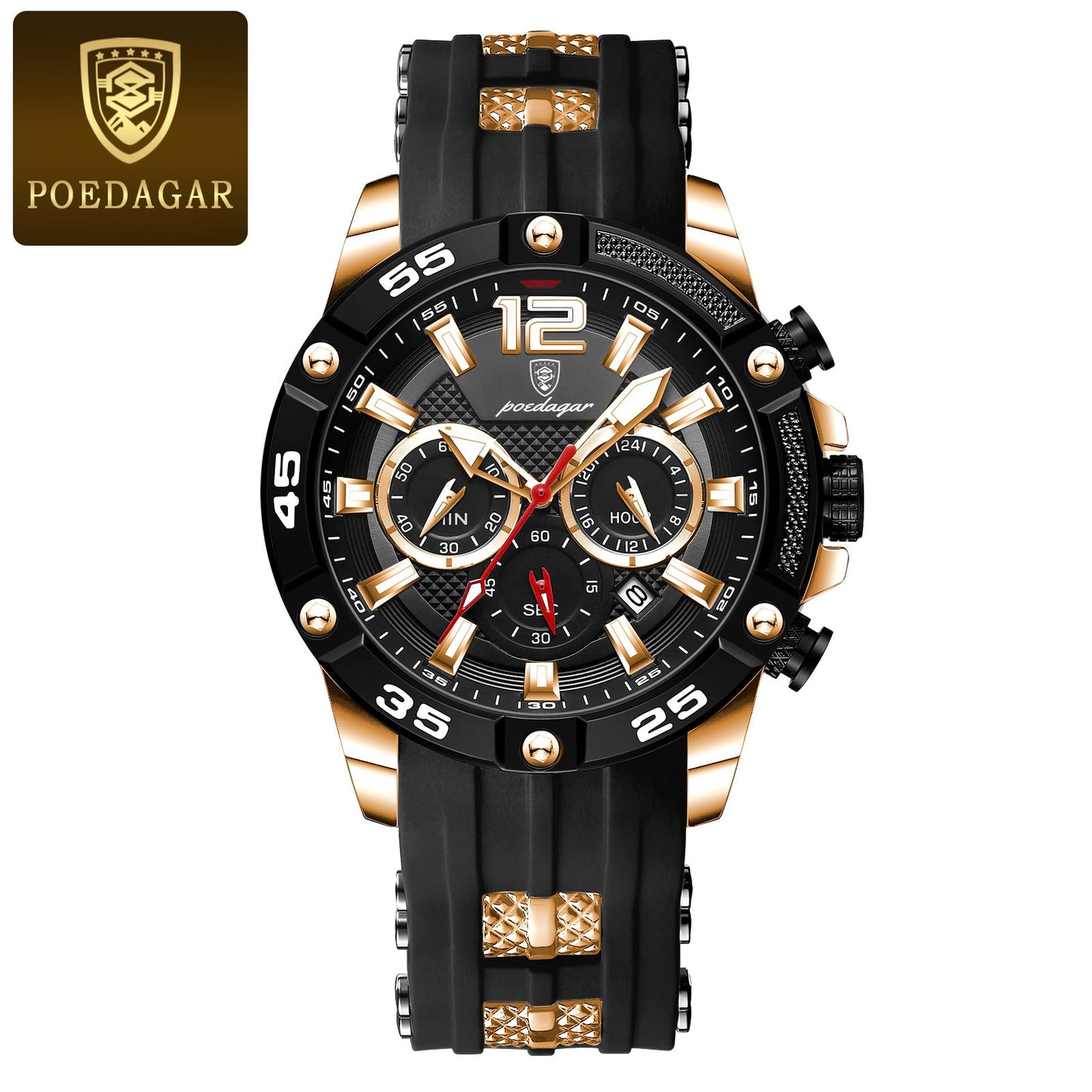 Montre à quartz militaire étanche pour hommes chronographe.