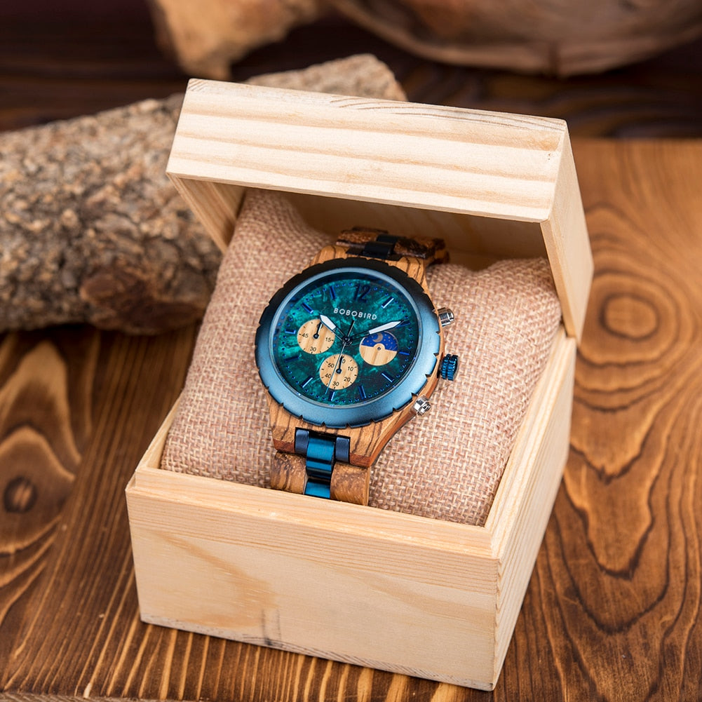 Montre en bois pour hommes et femmes luxe haut qualité.